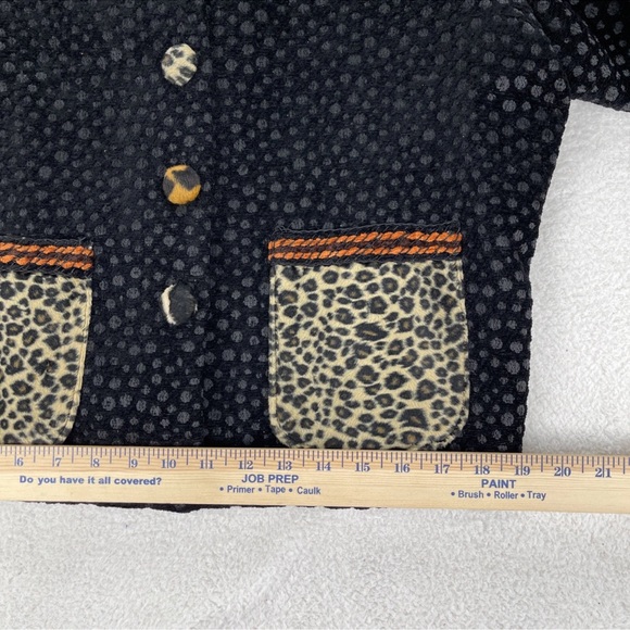 Vtg Taylor G Animal Print Black Jacket Sz XL Eclectic Artsy Dallas Tx Old Money - Picture 5 of 9